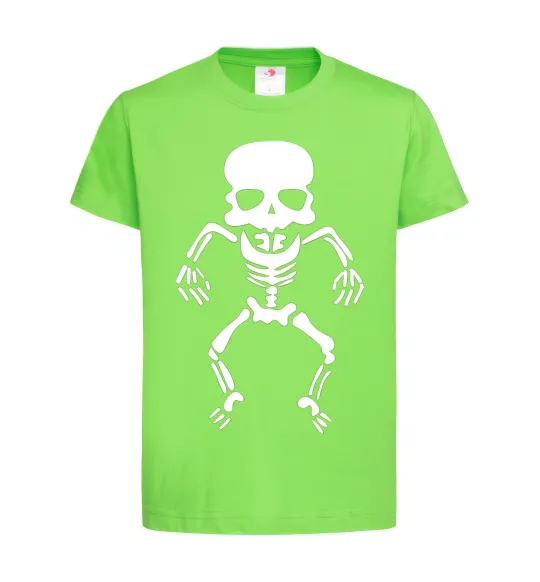 Детская футболка skeleton Лаймовый фото