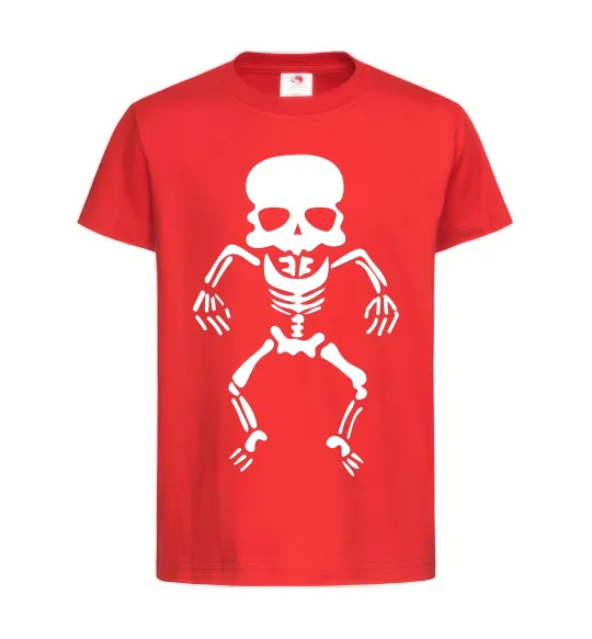 Детская футболка skeleton Красный фото