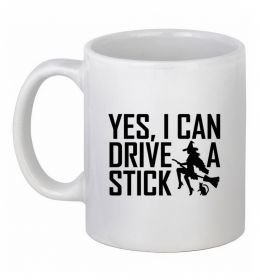 Чашка керамическая yes i can drive a stick