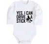 Детский боди yes i can drive a stick Белый фото