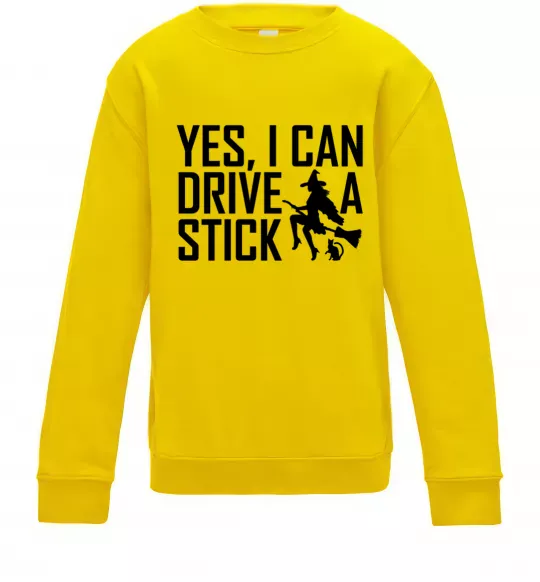 Дитячий світшот yes i can drive a stick Сонячно жовтий фото