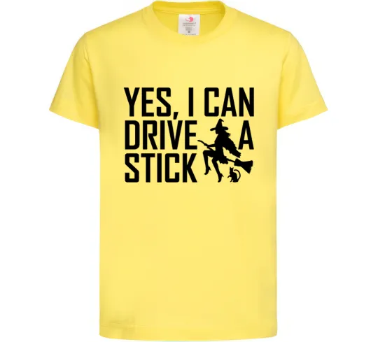 Детская футболка yes i can drive a stick Лимонный фото