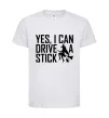 Детская футболка yes i can drive a stick Белый фото