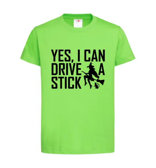 Детская футболка yes i can drive a stick Лаймовый фото