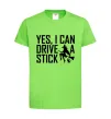 Детская футболка yes i can drive a stick Лаймовый фото