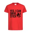 Детская футболка yes i can drive a stick Красный фото