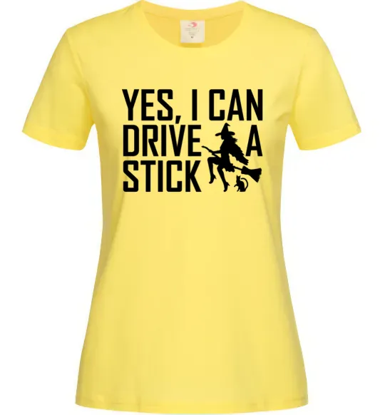Женская футболка yes i can drive a stick Лимонный фото