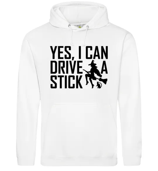 Жіноча толстовка (худі) yes i can drive a stick Білий фото