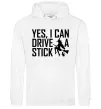 Жіноча толстовка (худі) yes i can drive a stick Білий Жіноча толстовка (худі) yes i can drive a stick Білий фото