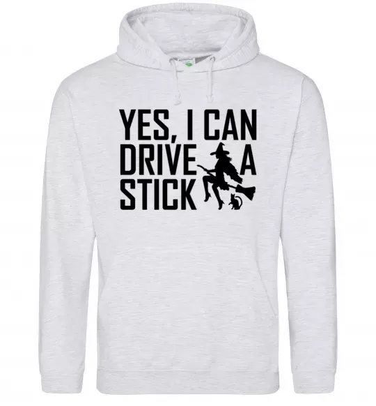 Жіноча толстовка (худі) yes i can drive a stick Сірий меланж фото
