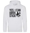 Жіноча толстовка (худі) yes i can drive a stick Сірий меланж Жіноча толстовка (худі) yes i can drive a stick Сірий меланж фото