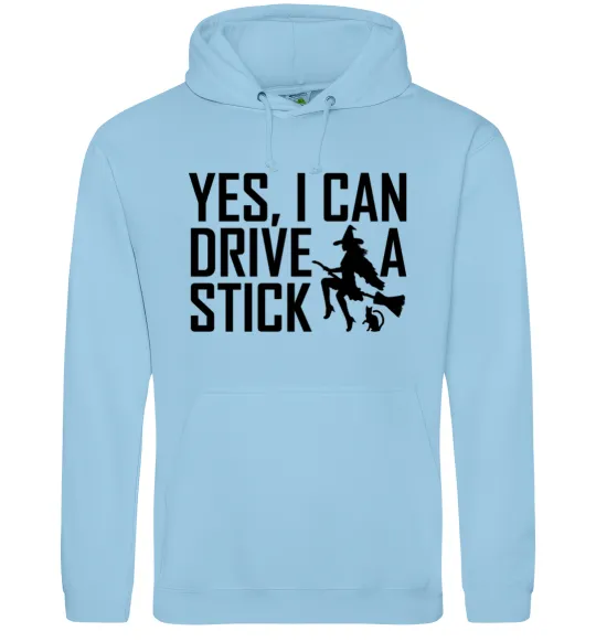 Жіноча толстовка (худі) yes i can drive a stick Блакитний фото
