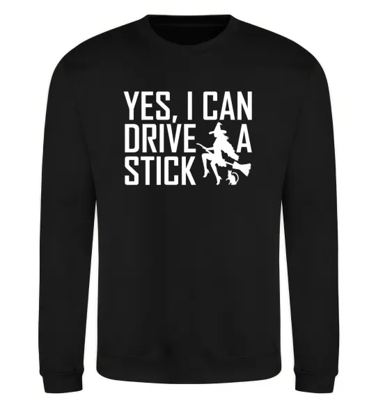 Світшот yes i can drive a stick Чорний фото