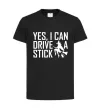 Детская футболка yes i can drive a stick Черный фото