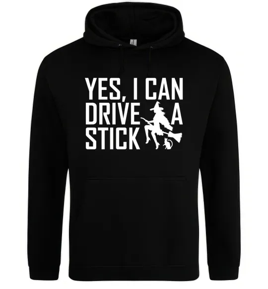 Жіноча толстовка (худі) yes i can drive a stick Чорний фото