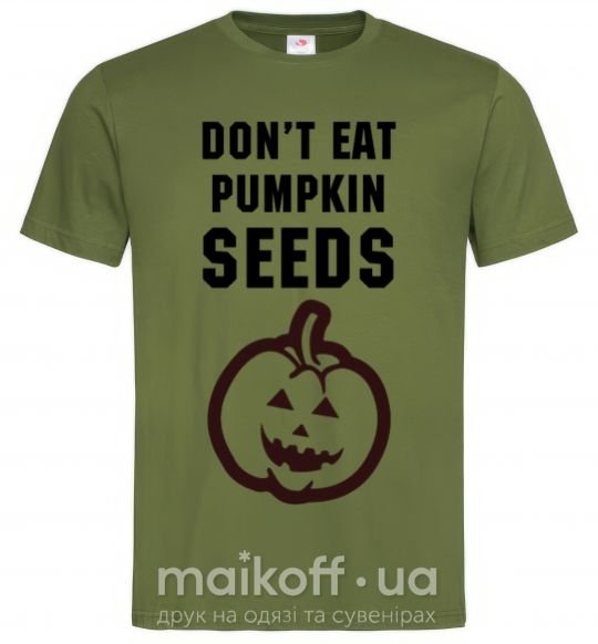 Мужская футболка dont eat pumpkin seeds Оливковый фото