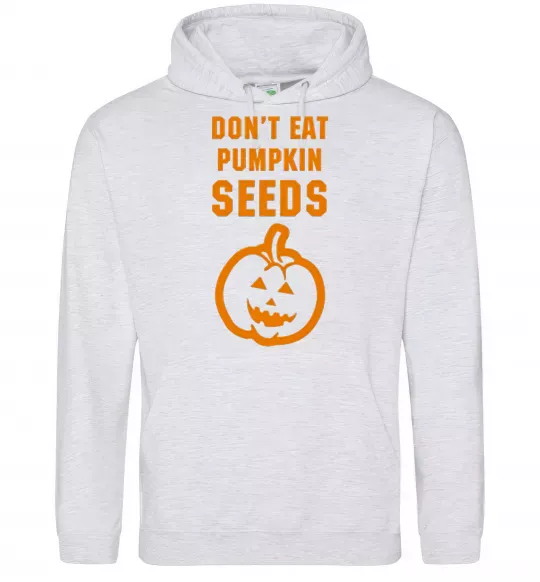 Чоловіча толстовка (худі) dont eat pumpkin seeds Сірий меланж фото