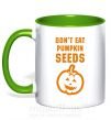 Чашка с цветной ручкой dont eat pumpkin seeds Зеленый фото