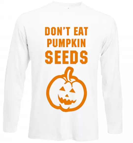 Лонгслив dont eat pumpkin seeds Белый фото