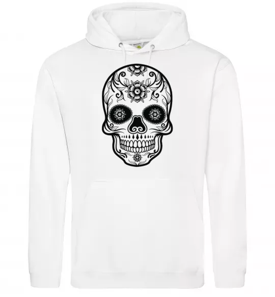 Мужская толстовка (худи) mexican skull Белый фото
