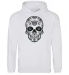 Женская толстовка (худи) mexican skull Серый меланж фото