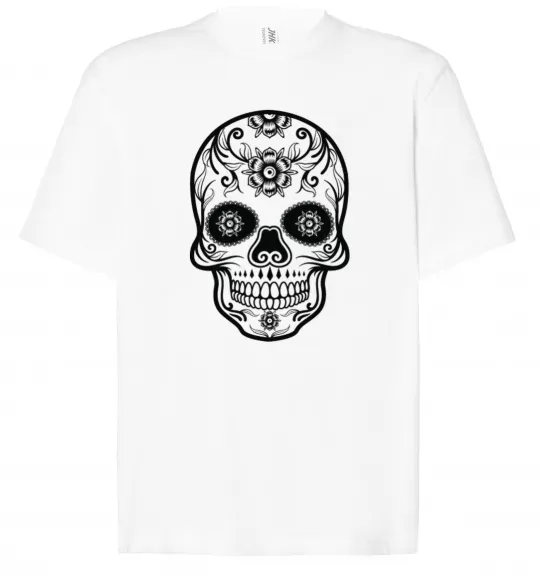Футболка Оверсайз mexican skull Белый фото