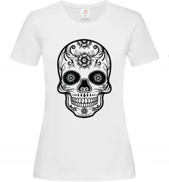 Жіноча футболка mexican skull Білий фото
