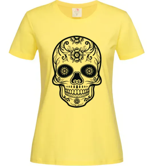 Жіноча футболка mexican skull Лимонний фото