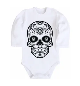 Детский боди mexican skull Белый фото