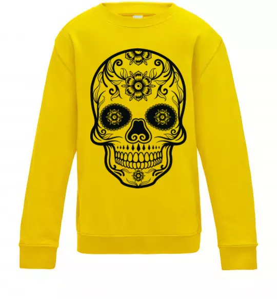Детский Свитшот mexican skull Солнечно желтый фото