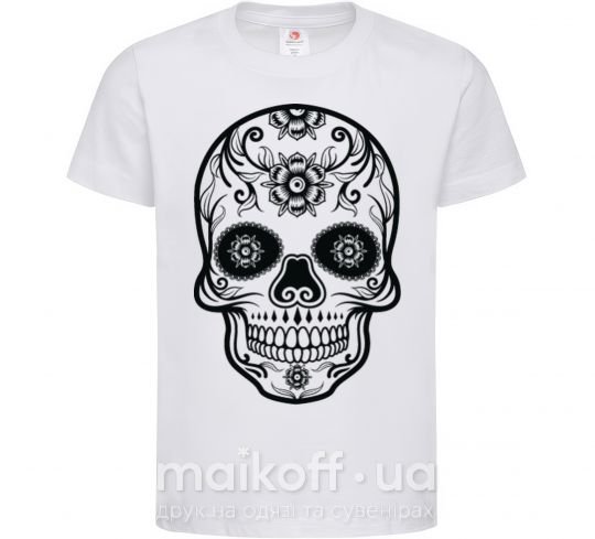 Детская футболка mexican skull Белый фото