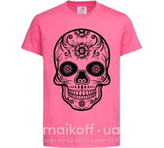 Детская футболка mexican skull Ярко-розовый фото