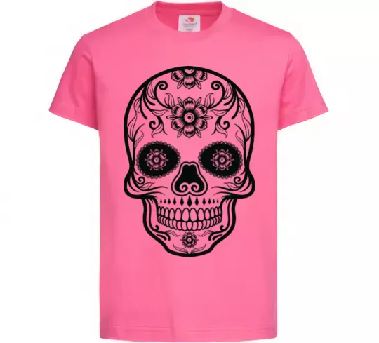 Дитяча футболка mexican skull Яскраво-рожевий фото