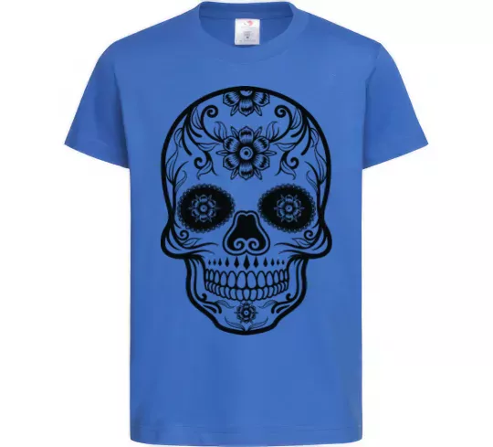 Дитяча футболка mexican skull Яскраво-синій фото