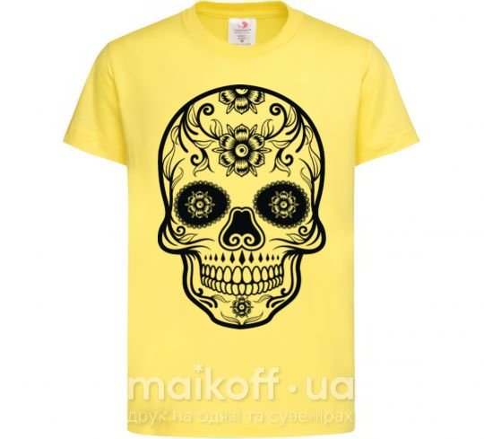 Дитяча футболка mexican skull Лимонний фото