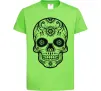 Дитяча футболка mexican skull Лаймовий фото