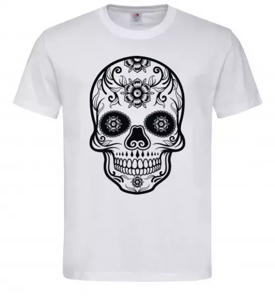 Мужская футболка mexican skull Белый фото