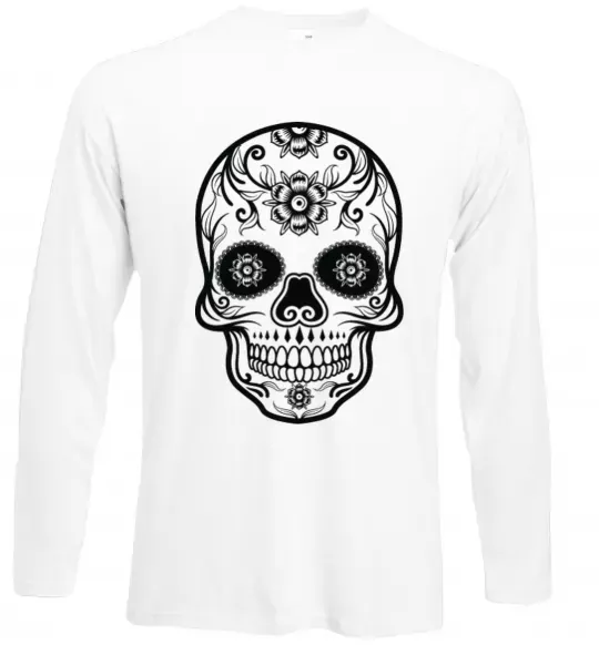 Лонгслив mexican skull Белый фото