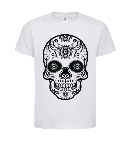 Детская футболка mexican skull Белый фото