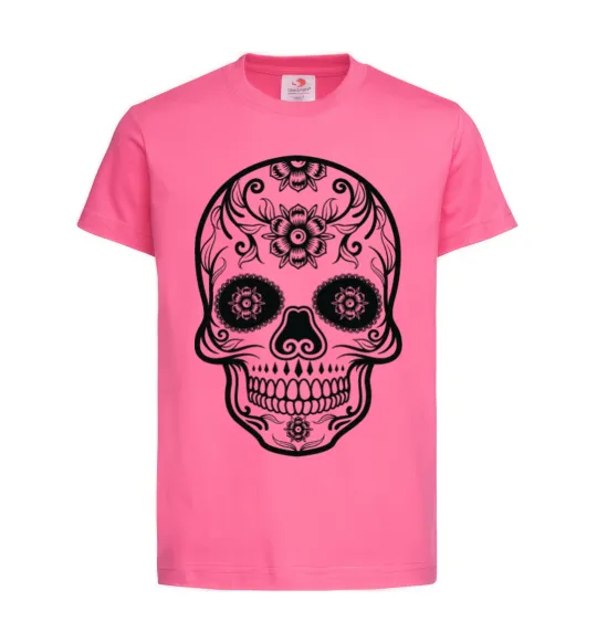 Детская футболка mexican skull Ярко-розовый фото