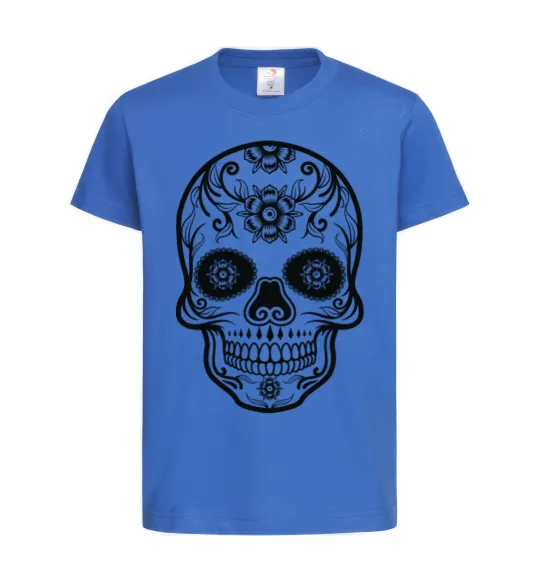 Детская футболка mexican skull Ярко-синий фото