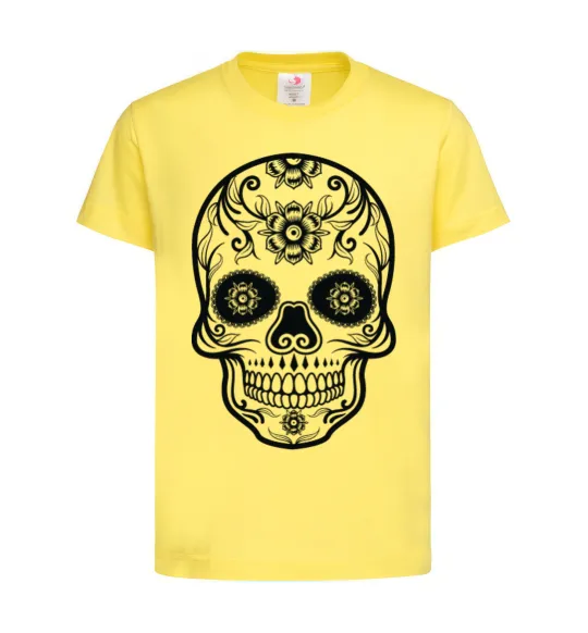 Детская футболка mexican skull Лимонный фото