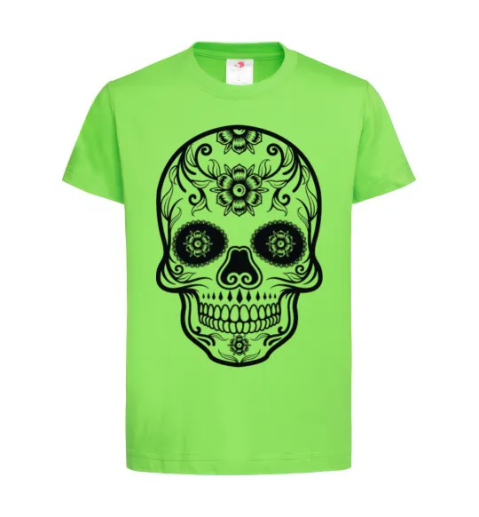 Детская футболка mexican skull Лаймовый фото
