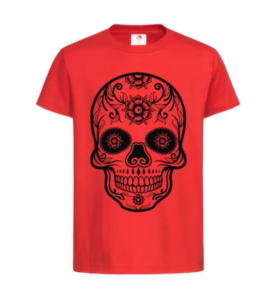Детская футболка mexican skull Красный фото