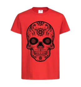 Детская футболка mexican skull Красный фото