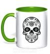 Чашка з кольоровою ручкою mexican skull Зелений фото
