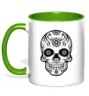 Чашка с цветной ручкой mexican skull Зеленый Чашка с цветной ручкой mexican skull Зеленый фото