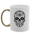 Чашка с цветной ручкой mexican skull Золото Чашка с цветной ручкой mexican skull Золото фото