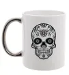 Чашка с цветной ручкой mexican skull Серебро Чашка с цветной ручкой mexican skull Серебро фото