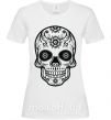 Женская футболка mexican skull Белый фото